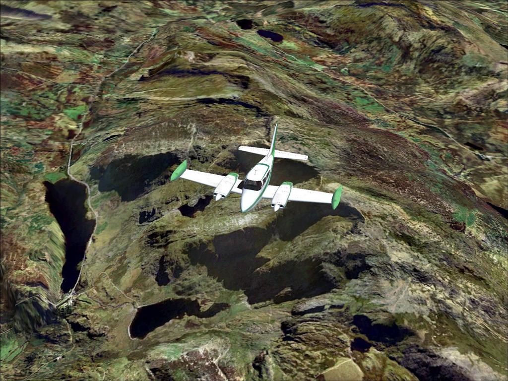 Cessna 310 over Snowdonia